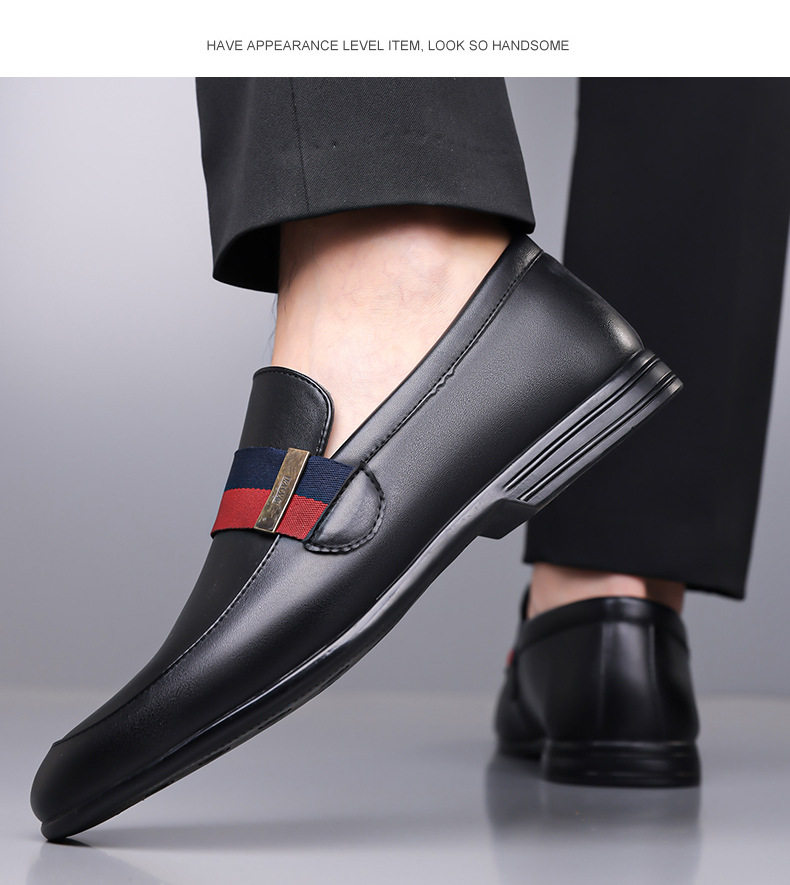 Giày lười nam da thật kiểu moccasin, mũi phẳng, đế bệt, thoáng khí — nâu, đen chi tiết 18