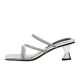 Stomp Feeling silver High Heel Sandals Women's Fairy Style Square Head Rhinestone Thick Heel Sandals and Slippers Women's Summer Outer Wear Not Tired Feet