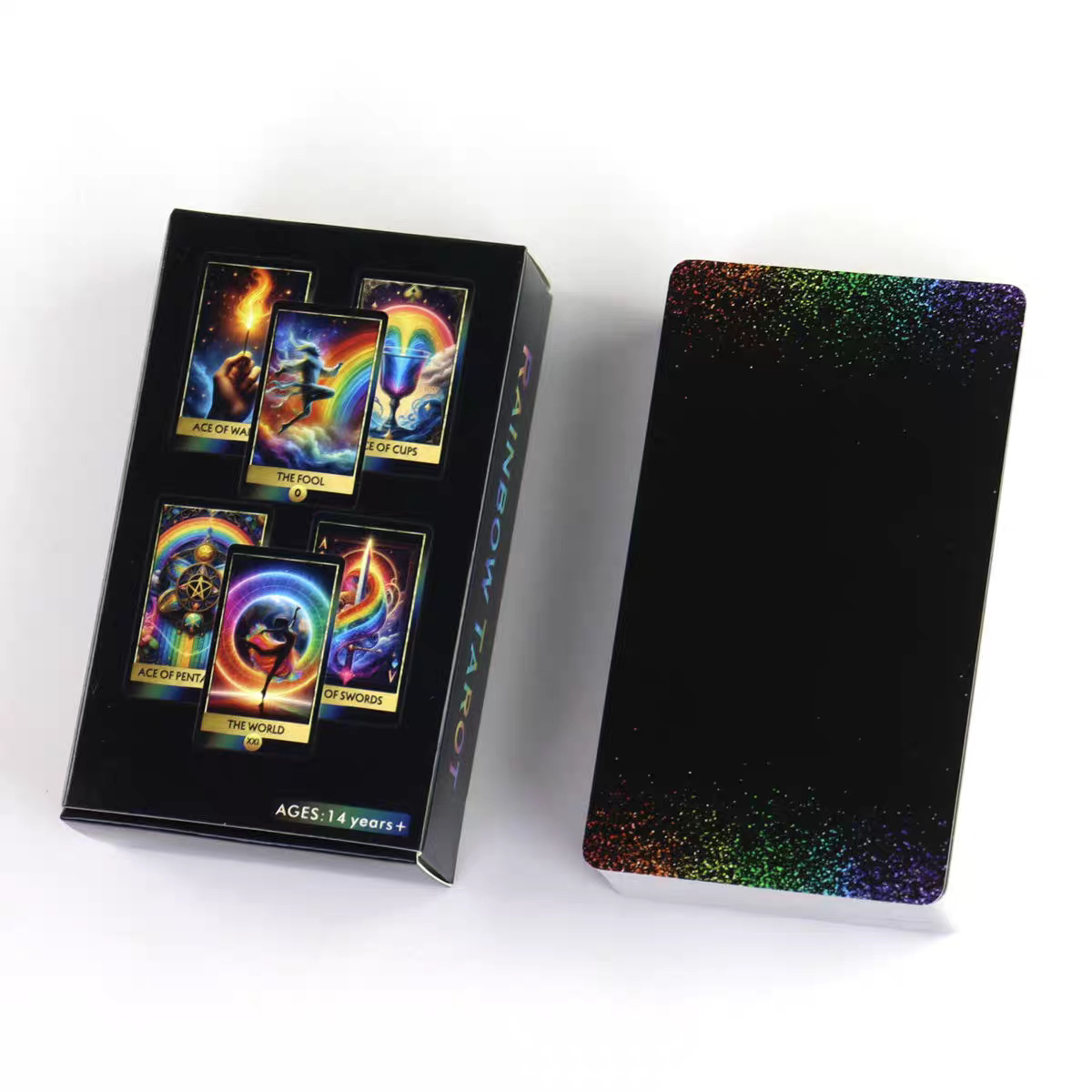 Regenbogen Tarotkarten Englisch Partyspiel Brettspiel Set_voghion.com