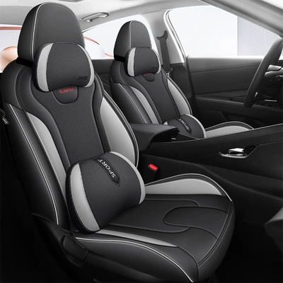 Modelə uyğun (Original) oturacaq örtükləri: Wear-Resistant Leather Seat Cushions - black-gray-sports-version-21-24-seselhev-blue-rear-cap-is-not-removable
