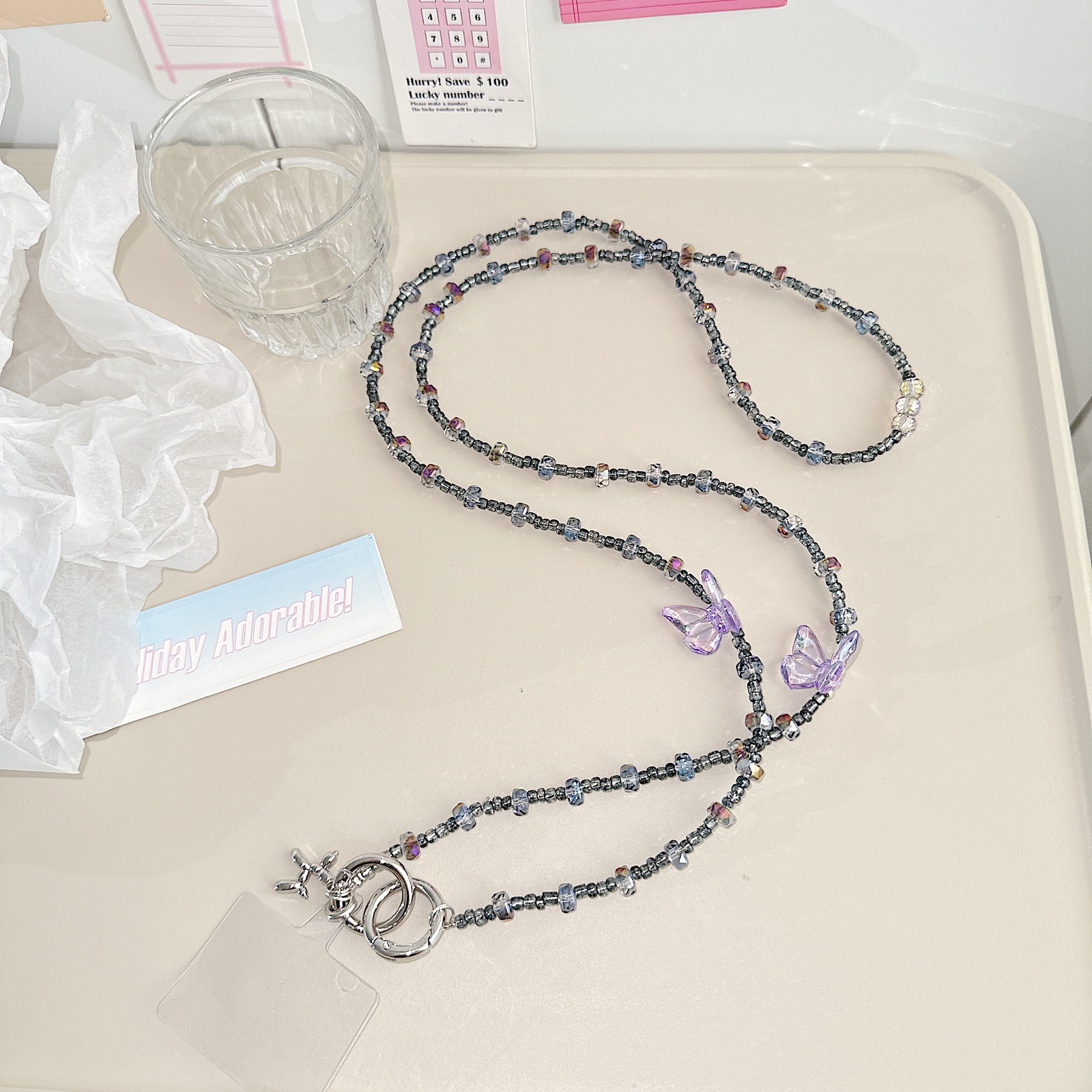 Cute viento dulce caricatura cuentas de teléfono móvil colgante colgante universal bolso de teléfono móvil colgante colgante col