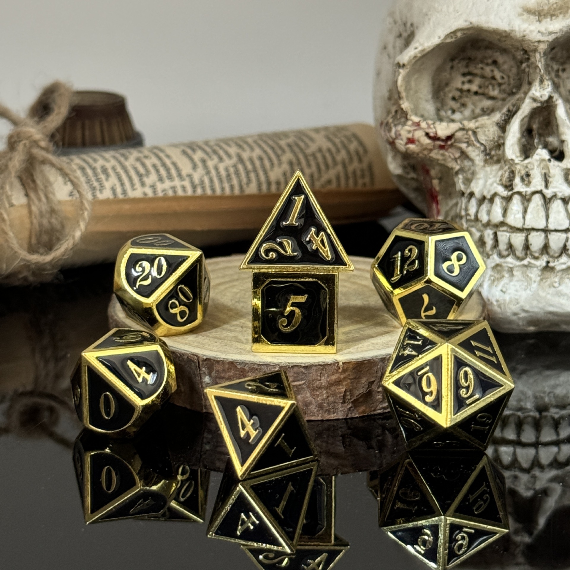 Dados de metal dnd dragón y mazmorras juego de mesa juego de dados sólidos trpg running ground poliedro cromado