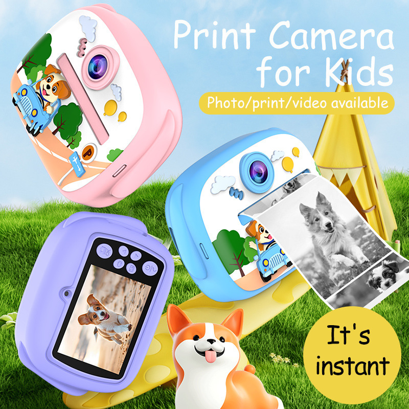Cross-Border Foreign Trade Instant Camera Children's Digital Cartoon Mini Photo Printing High-Definition Printing Camera Gift Cross-Border Foreign Trade Instant Camera Children's Digital Cartoon Mini Photo Printing High-Definition Printing Camera Gift