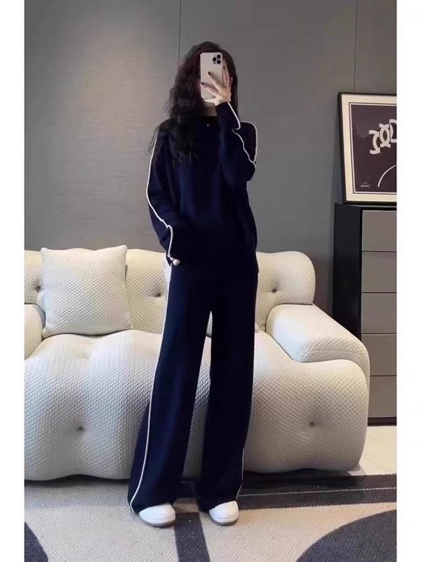 跨境 大码2025秋季运动套装女显瘦时尚卫衣女休闲两件套胖mm300斤|undefined