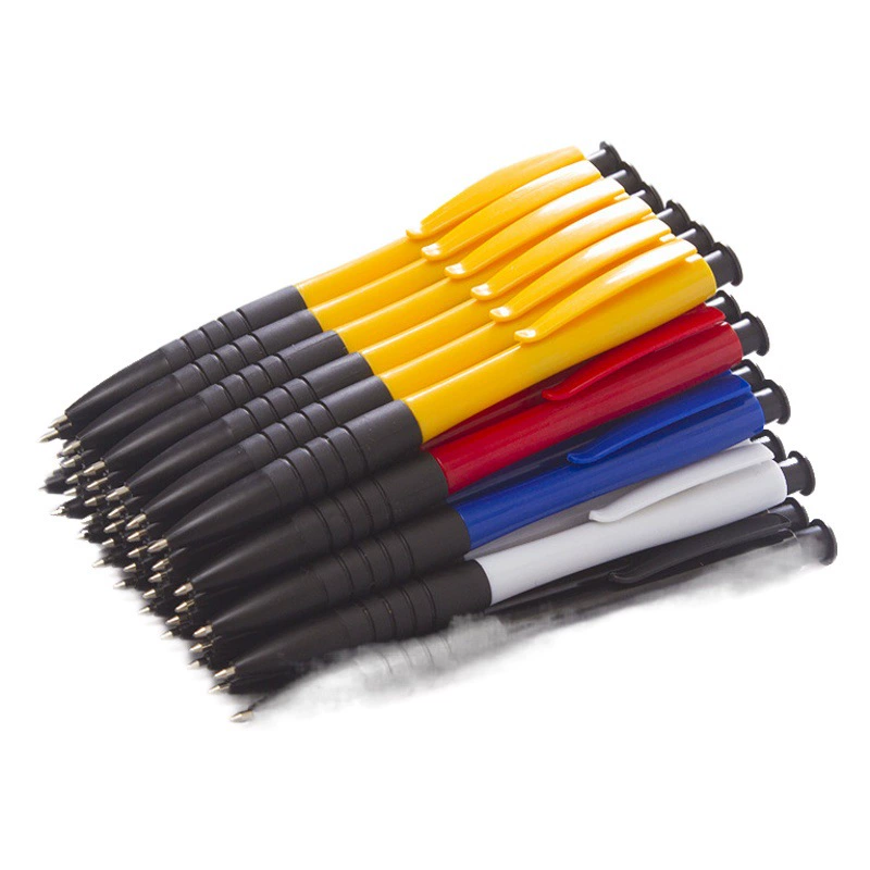 Шариковая ручка Press 105, рекламная ручка с логотипом на заказ, оптовая продажа, средняя масляная ручка, синяя, черная пластиковая офисная ручка, индивидуальная печать