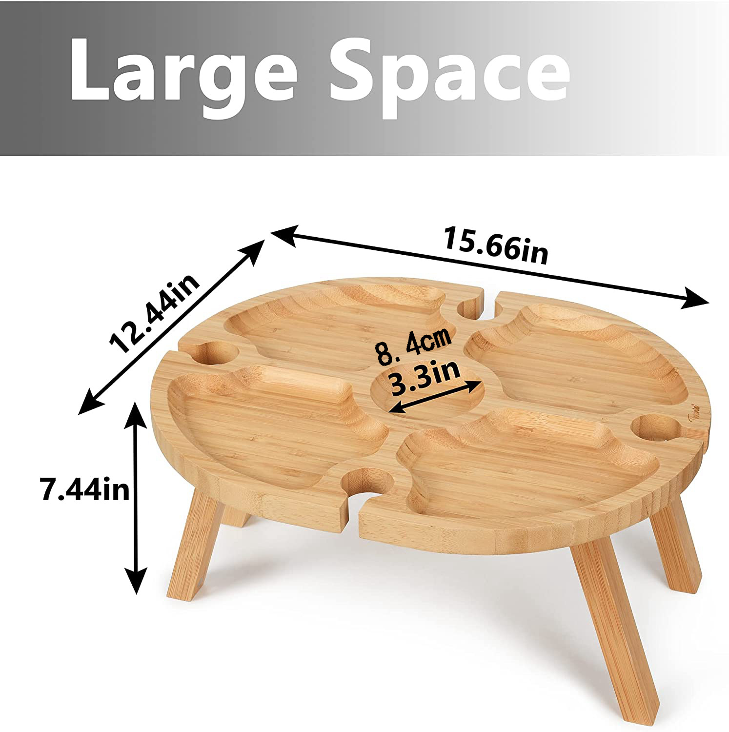 De madera plegable al aire libre portátil al aire libre MESA DE VIAJE plegable mesa de playa bandeja de mesa de vino externa titular de la taza