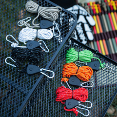 Outdoor camping canopy drawstring windproof rope 4MM high reflective tent rope adjustable pulley adjustable fastening rope