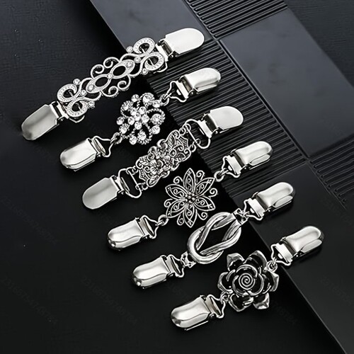 Big Sale: Vintage European & American Style Sweater Clips for Women – Rhinestone-Inlaid Scarf Pins to Prevent Wardrobe Malfunctions, Perfect for Collars and Scarves