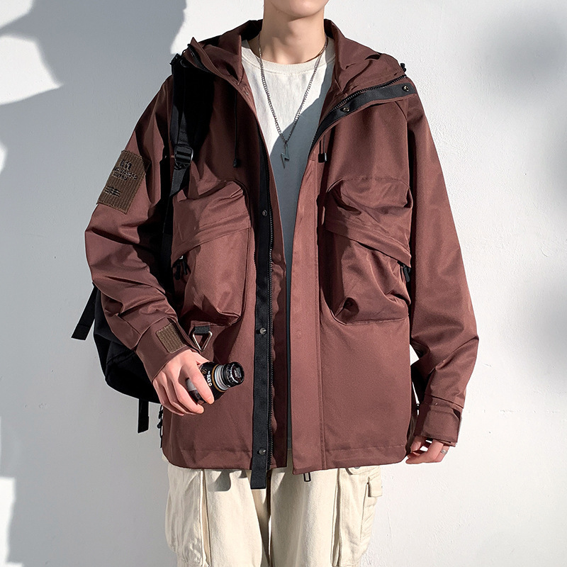 Chaqueta de camuflaje para hombres chaqueta de explosión hombre chaqueta de tren con capuzas marca de moda japonesa montaña casual al aire libre vestir