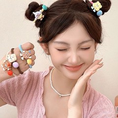 卡通曲奇饼干发绳儿童扎马尾不伤发头绳趣味可爱橡皮筋女发圈头饰