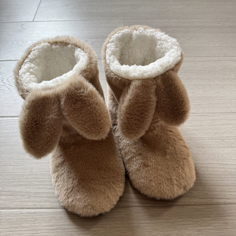 Autumn and Winter Cute Rabbit Ears Indoor Mid-Tube Soft-Soled Floor Boots Thickeneded Non-Slip Warm Floor Shoes Home Cotton Shoes Autumn and Winter Cute Rabbit Ears Indoor Mid-Tube Soft-Soled Floor Boots Thickeneded Non-Slip Warm Floor Shoes Home Cotton Shoes