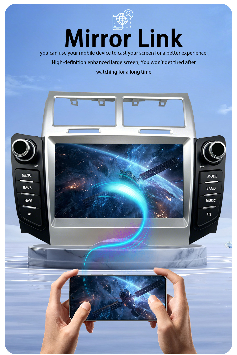 Suitable for Toyota Yaris Xp90Vitz Car Central Control Screen Bluetooth Navigation Reversing Image Radio