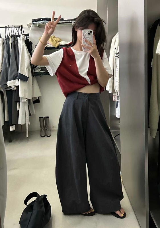 弯刀休闲裤女2025秋季高级感韩系松弛感宽松百搭香蕉镰刀裤子长裤|undefined