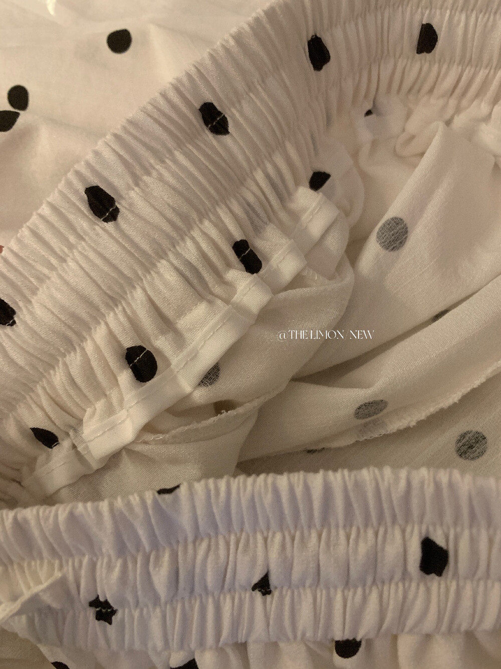 Quần culottes nữ ống rộng chấm bi phong cách vintage, cạp chun, dáng suông rộng thoải mái — màu đen, Màu bí ngô, màu trắng, màu xám chi tiết 17
