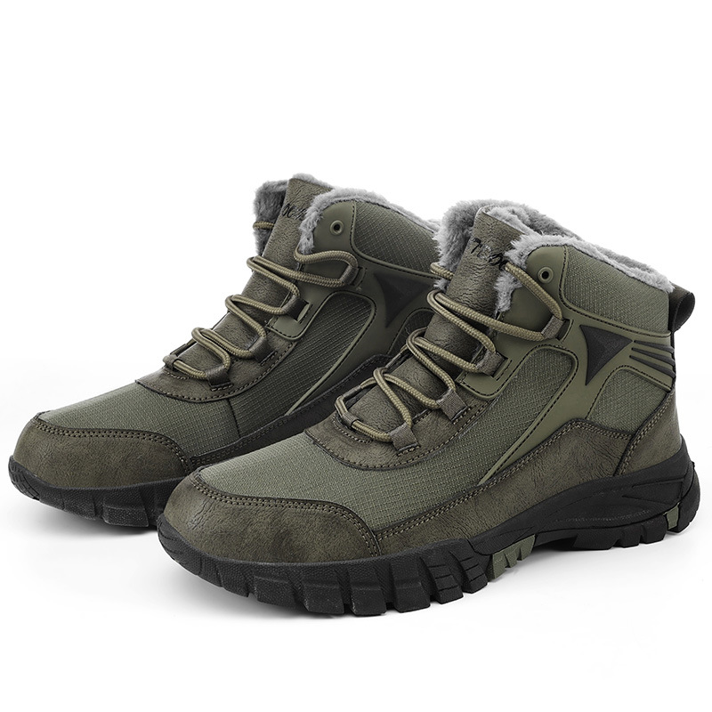 Botas de nieve del noreste los hombres se mantienen calientes en invierno y engrosan la parte superior de los zapatos de algodón al aire libre botas de algodón de gran tamaño