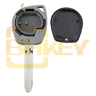 Suitable for Suzuki 2-key straight plate car key case with button leather/with inner container case button leather without contact