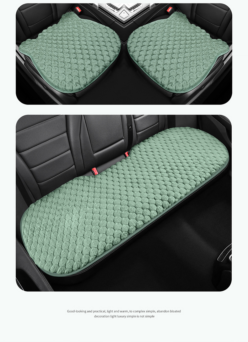 Winter Plush Car Seat Cushion Single Piece Rear Universal Warm Non-Slip