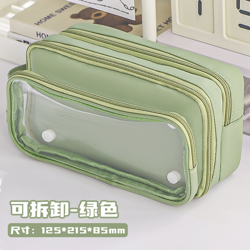 Nueva bolsa de lápices transparente estilo ins bolsa de dolor bolsa de lápiz de material de bricolaje bolsa de papelería de diez capas de gran capacidad para personas de nicho