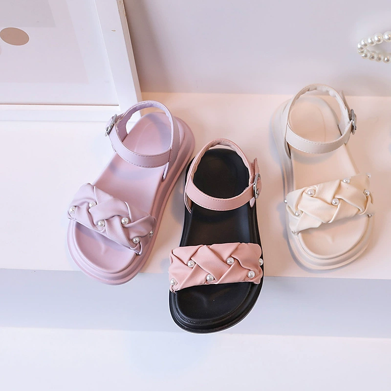Summer non-slip small beach footwear, universal sandals for princess, for teenagers, soft sole