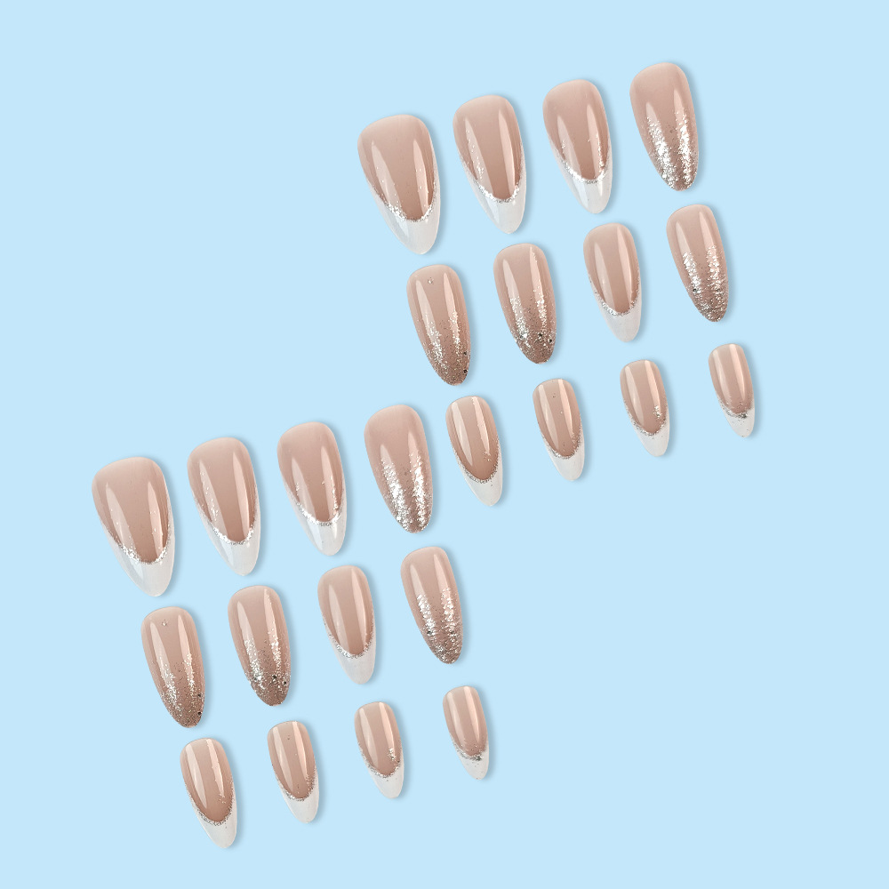 Uña parche de gota de agua simple polvo de brillo de uñas de alta calidad Europa y los Estados Unidos venta caliente borde blanco estilo francés para usar uñas image 5