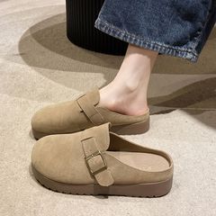 レトロ厚底多用途包頭ハーフスリッパ女性のための 2025 秋の新ファッションソフトソール快適な滑り止めビルケンシュトックスリッパ