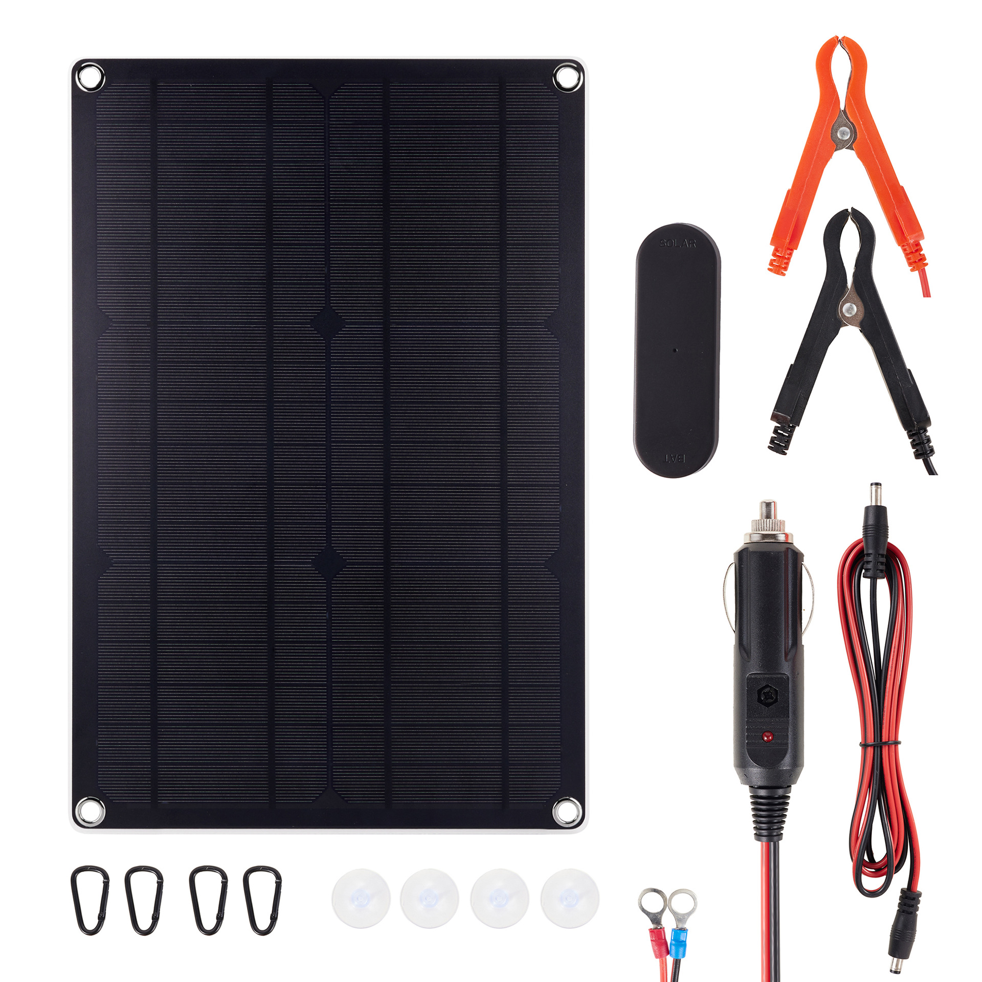 Car battery charging, rechargeable battery solar-powered, controller, 20W, 12v