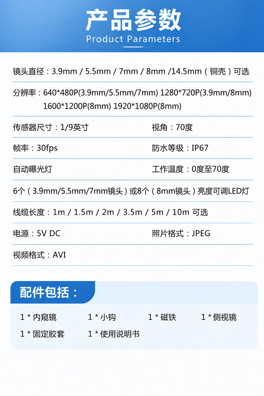 HD Industrial Endoscope Mobile Phone Camera Type-C Pipeline Inspection Air Conditioning Drain Probe Inspection Tool