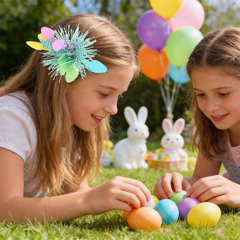 Pascua transfronteriza decoración macarón tarjeta de cabello tarjeta de cabello primavera niños colorida banda de cabello tarjeta de cabello