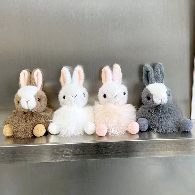 Настоящая лисья шерсть милый маленький кролик подвеска плюшевая сумка кукла подвеска автомобильный брелок цепочка мобильного телефона изысканная