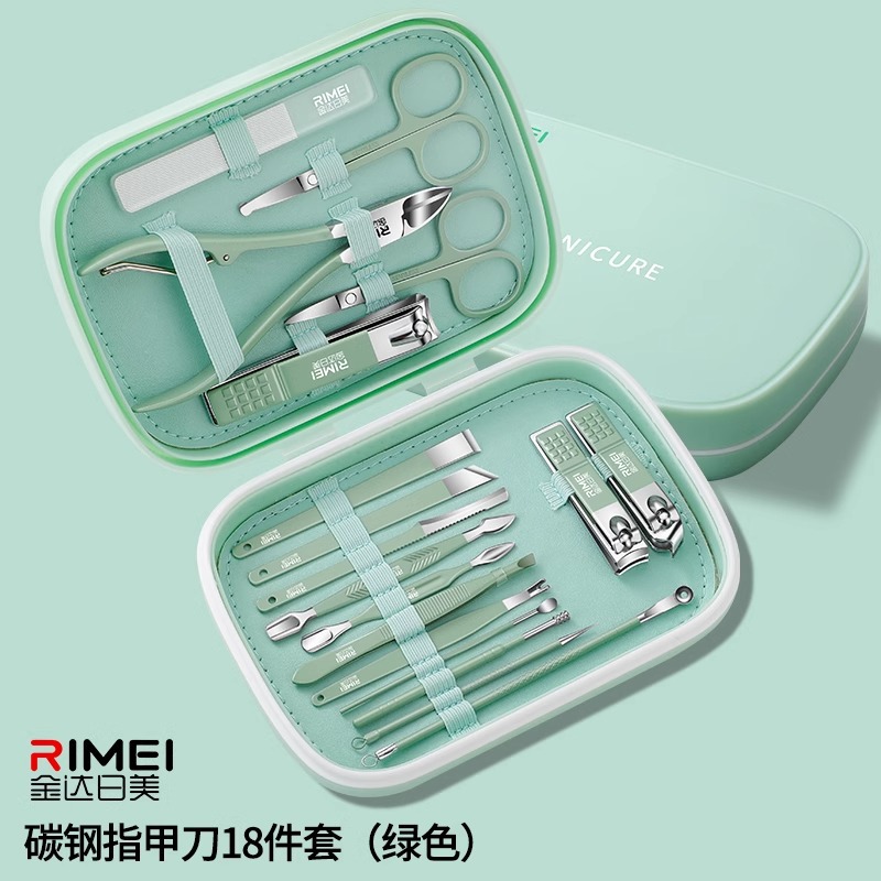 Cuchillo de garganta de uñas de pie en stock Jinda Rimei pedicur Kit de cortador de uñas tijeras caseras de piel muerta