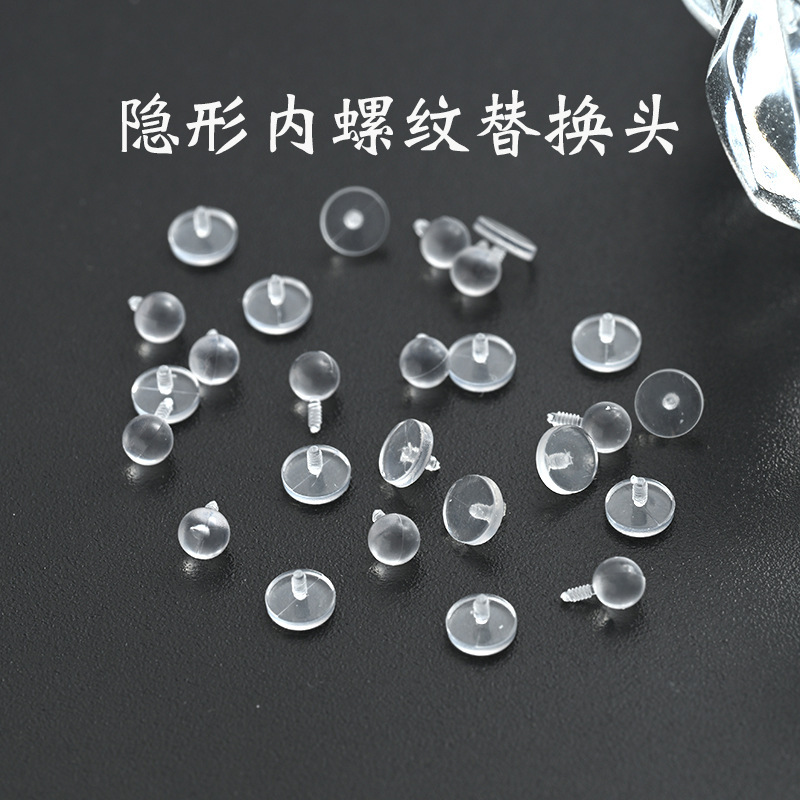 New Transparent Acrylic Lip Stud for Students, Invisible Ear Cartilage Stud Accessory, Piercing Jewelry with Internal Thread Replacement Head