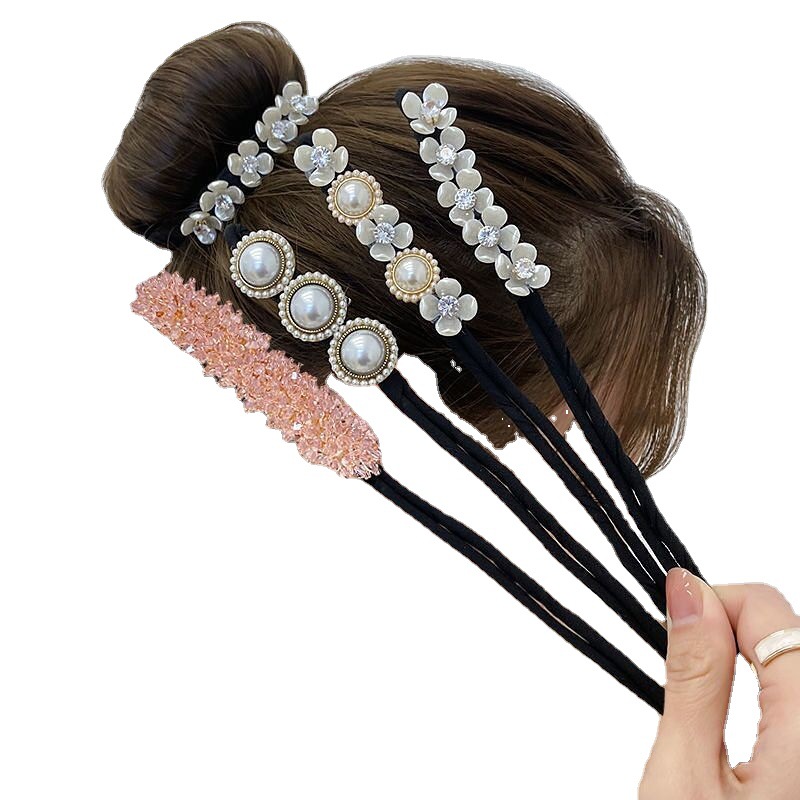 Perla rizador de pelo Shell flor variedad mullida bola cabeza fija perezoso tocado adulto flor corsé joyería femenina