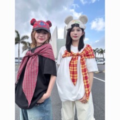 アメリカンレトロ風ブランドの蝶結びショール付きフェイクツーピース半袖Tシャツ レディース 夏 2025年新作 ゆったりトップス トレンド
