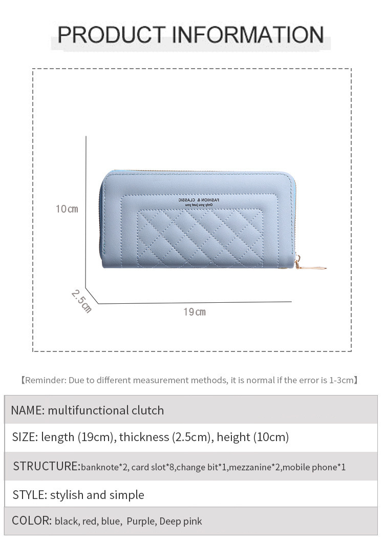 103g Weight pu Lining Material Side Zipper Closure Type Long Wallets Bags Type 1 Piece Quantity Holiday, Banquet, Selfie Occasion pu Material Contrast Binding Function Solid Color Pattern All Seasons Season Women's Gender Sweet Style Square Shape Women's Solid Color Pu Side Zipper Wallets 23