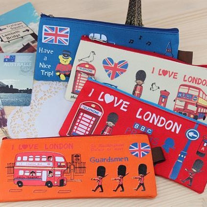 [Suministro directo de fábrica] volando sobre la caja de lápiz de Londres suministro al por mayor Gran Congyo estilo europeo y americano estudiante de tela Oxford