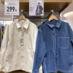 2025春款男装 女装情侣款休闲条纹茄克水洗牛仔夹克外套Y446919男
