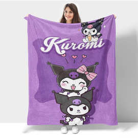 跨境高品质法兰绒毛毯图案LOGO定制热转印空调毯盖毯挂毯一件代发