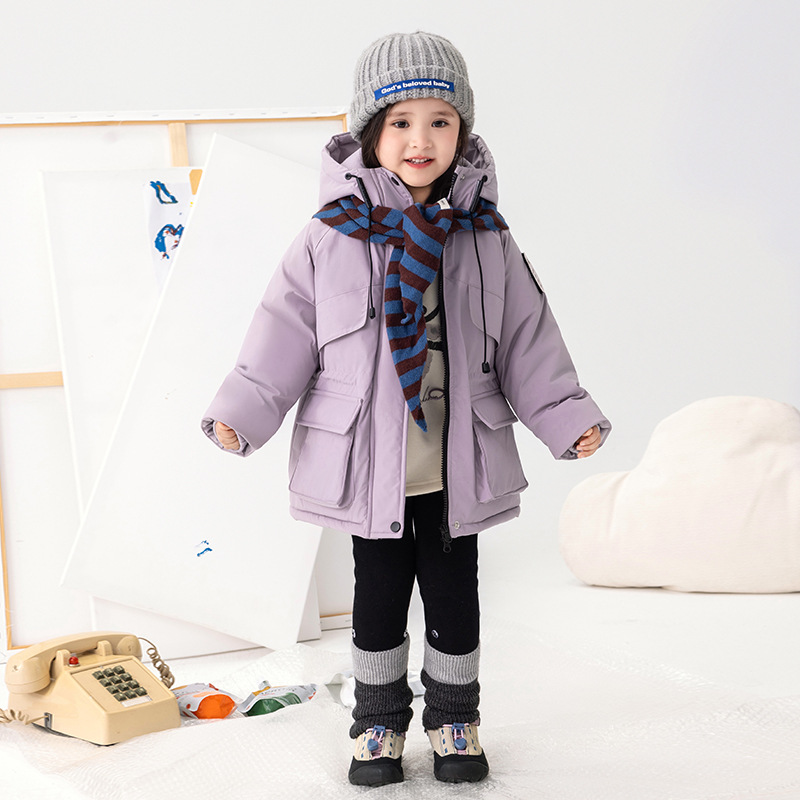 [en stock] chaqueta a prueba de viento de cáscara blanda de niñas invierno nuevo traje de asalto de niños con chaqueta de algodón y terciopelo