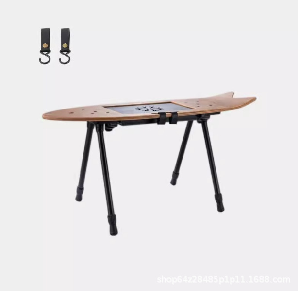 Mesa de té de peces voladores al aire libre acampamiento portátil simple almacenamiento bandeja de té plegable elevación tabla de té al aire libre B