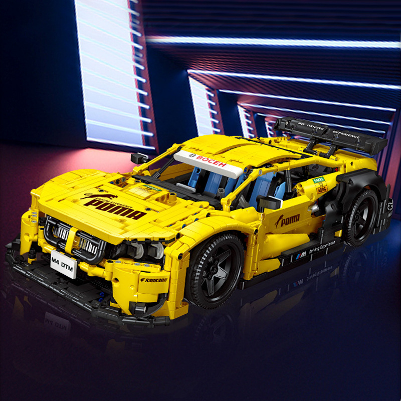 Jiexing 92024 Static Car Model Collection Ornaments Plastic Small Particle Building Construction DIY Assembly Building Blocks M4 Car Model