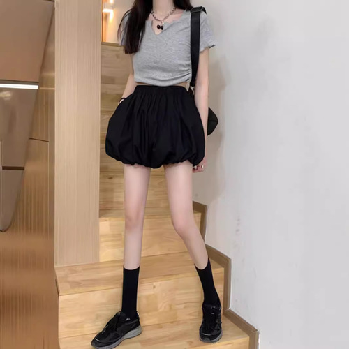 White Blossom Popover Skirt for Women 2024 Spring Summer High-Waist A-Line Tiered Short Skirt Pants for Petite Figures and Slimming Effect