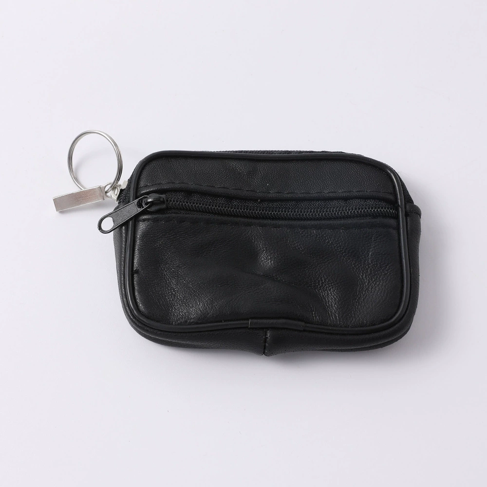 Мужской кожаный кошелек-монетница из овчины, маленький квадратный, с брелком, для карт, оптовая продажа от производителя