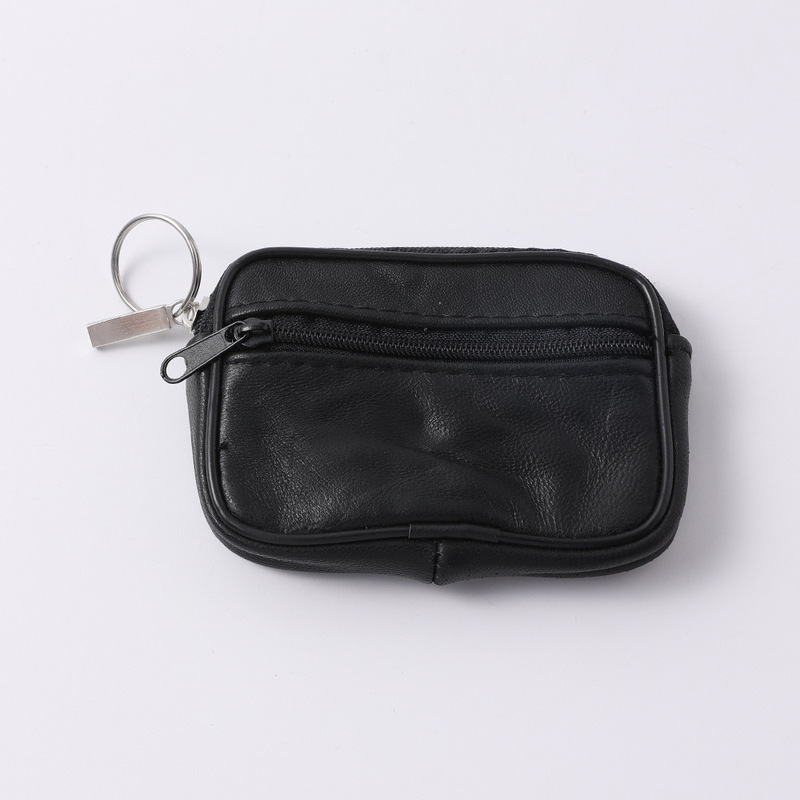 Cross-Border Small Square Bag Coin Purse Genuine Leather Wallet Sheepskin Coin Purse Men's Card Holder with Keychain Factory Direct Sale Cross-Border Small Square Bag Coin Purse Genuine Leather Wallet Sheepskin Coin Purse Men's Card Holder with Keychain Factory Direct Sale