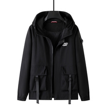 设计师原创男士工装潮流连帽夹克外套加大码轻熟风胖哥宽松男式春