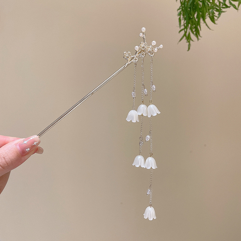 72 horquillas perladas de ramas de ciruela - doradas (en bolsas)
