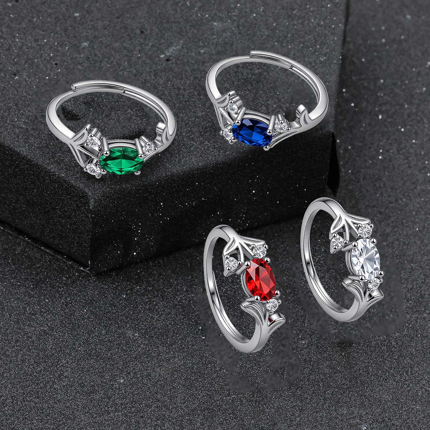 Vibranter Edelsteinring Für Damen Im Europäischen Minimalstil_voghion.com