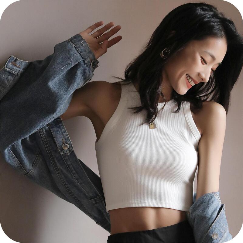 Internet Celebrity Short Black Bottoming Threaded Camisole Women's Summer Inner Sleeveless Design Outer Top Trbottomy Small