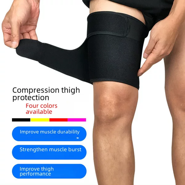 Thigh Protection Muscle Strains Warm Basketball Knee Pads Compression Velcro Fixed Fitness Protector Riding Running Leg Pads