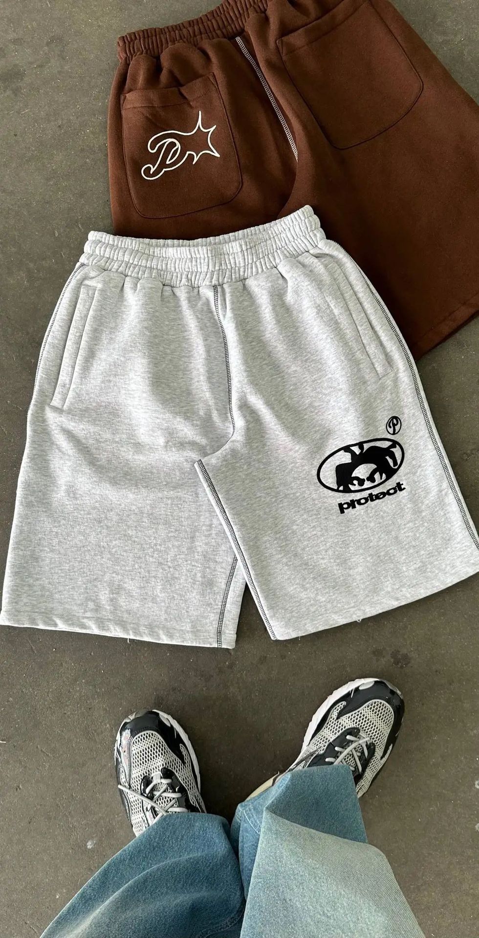 Protect Sweat Shorts Loose Graphic Grey