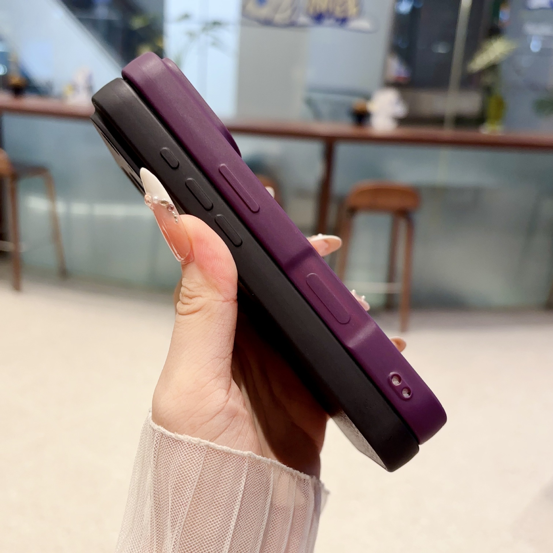 Funda con Ventana para iPhone 16 17 18 Pro de Silicona con Protección contra Caídas y Anti-huellas